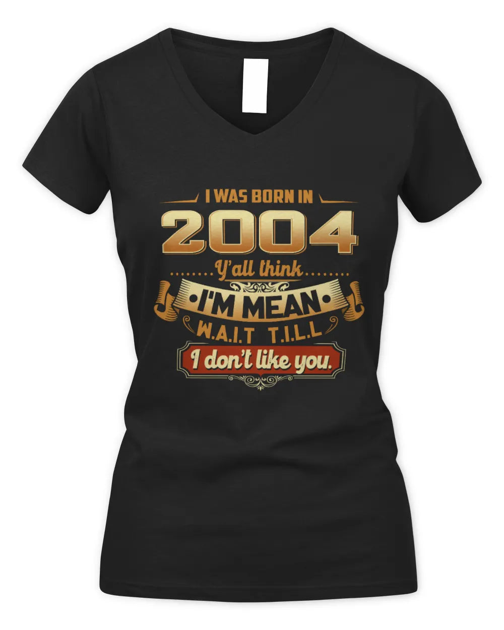 2004 HH89-K2 – Funny Birth Year Attitude Quote T-Shirt - Women's V-Neck T-Shirt - Black
