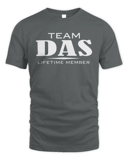 DAS BL62-K4-128 - Personalized “Team NAME Lifetime Member” - Unisex Standard T-Shirt - Charcoal