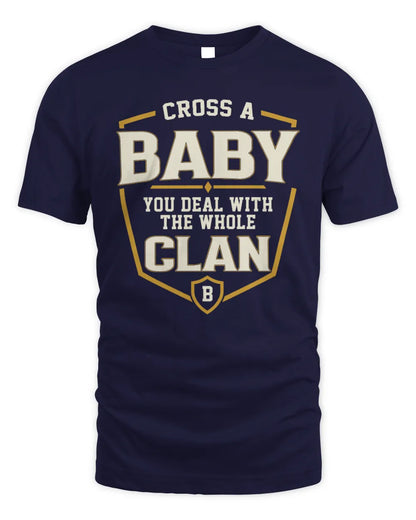 BABY NT1-K008 Cross A/An NAME, You Deal With the Whole Clan | Personalized Vintage T-Shirt - Unisex Standard T-Shirt - Navy