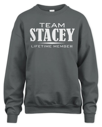 STACEY BL62-K4-128 - Personalized “Team NAME Lifetime Member” - Unisex Sweatshirt - Charcoal