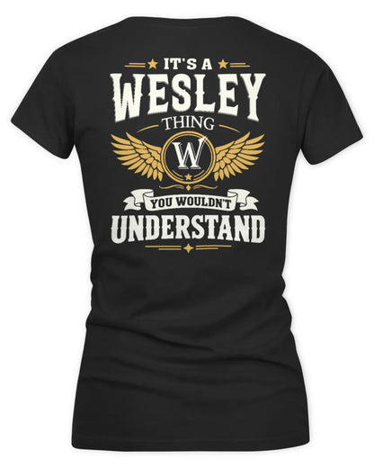 WESLEY KT06-M008 It’s a [NAME] Thing – You Wouldn’t Understand | Personalized Vintage T-Shirt - Women's V-Neck T-Shirt - Black
