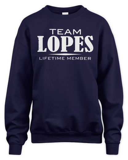 LOPES BL62-K4-128 - Personalized “Team NAME Lifetime Member” - Unisex Sweatshirt - Navy