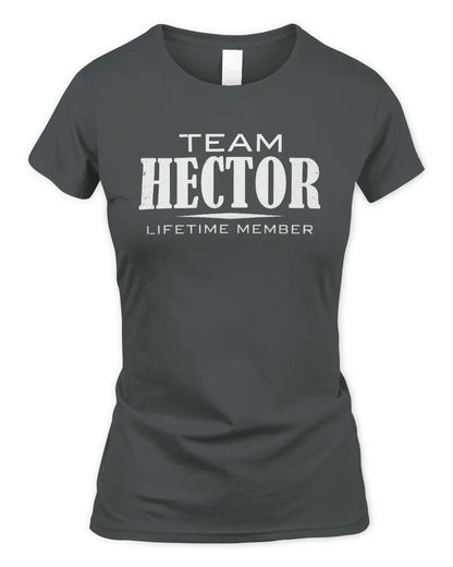 HECTOR BL62-K4-128 - Personalized “Team NAME Lifetime Member” - Women's Standard T-Shirt - Charcoal
