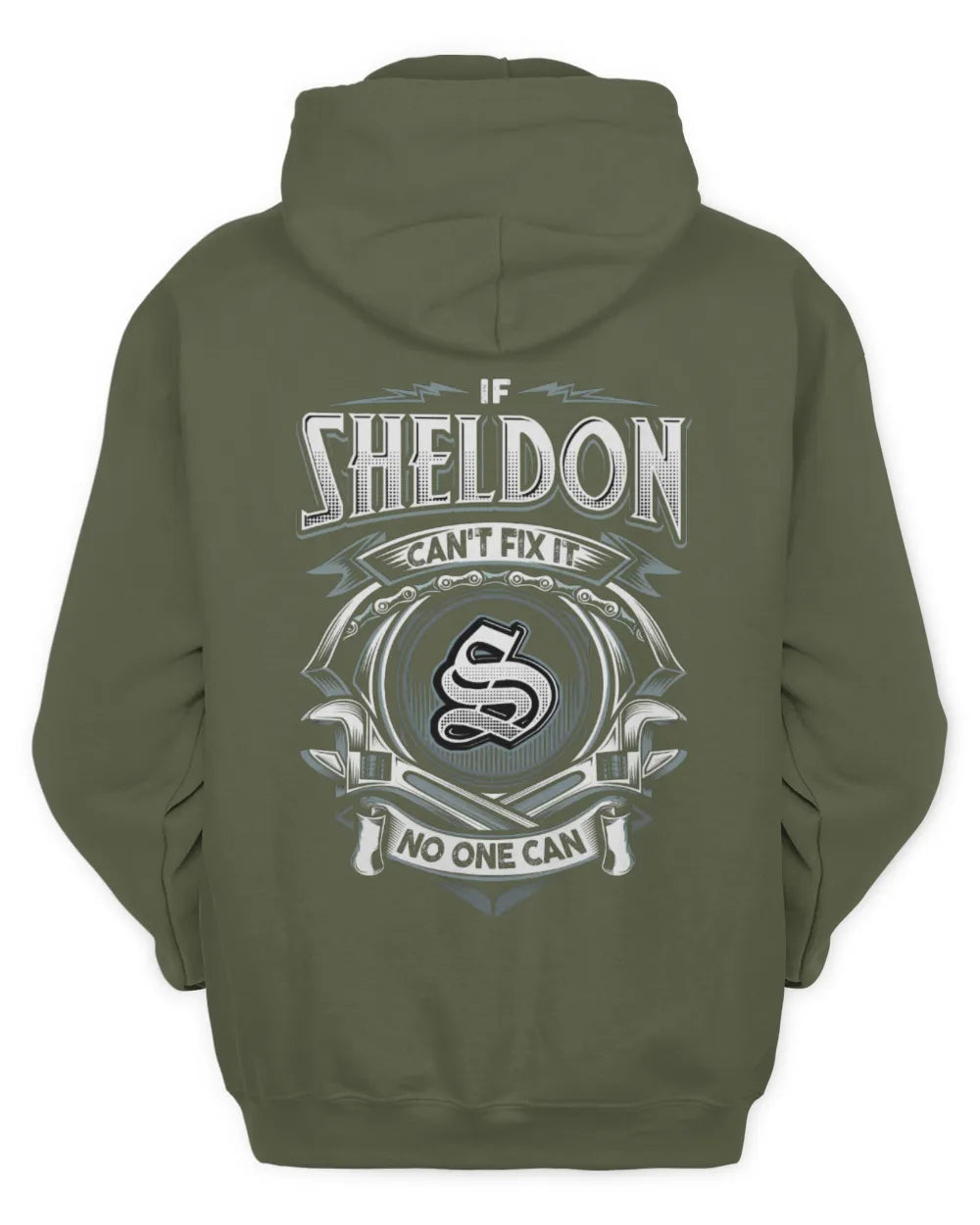 SHELDON AP81-K4-626 - Personalized Ahmed Quote Apparel “If Ahmed Can't Fix It, No One Can” - Unisex Hoodie - Military Green