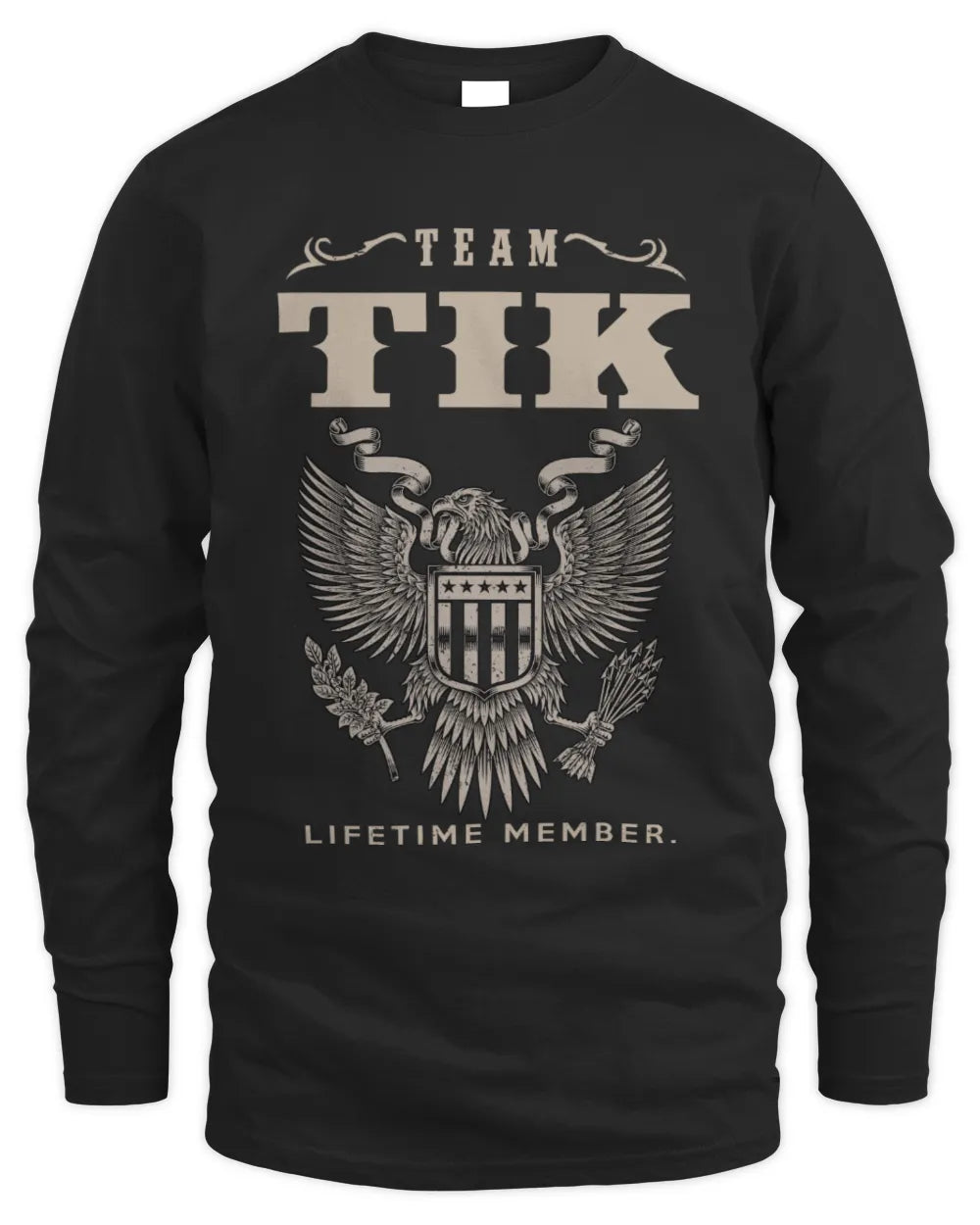 TIK TP06-K82 – Personalized Classic Style Apparel “Team NAME Lifetime Member” - Men's Long Sleeved T-Shirt - Black
