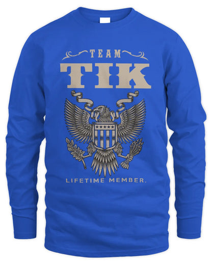 TIK TP06-K82 – Personalized Classic Style Apparel “Team NAME Lifetime Member” - Men's Long Sleeved T-Shirt - Royal
