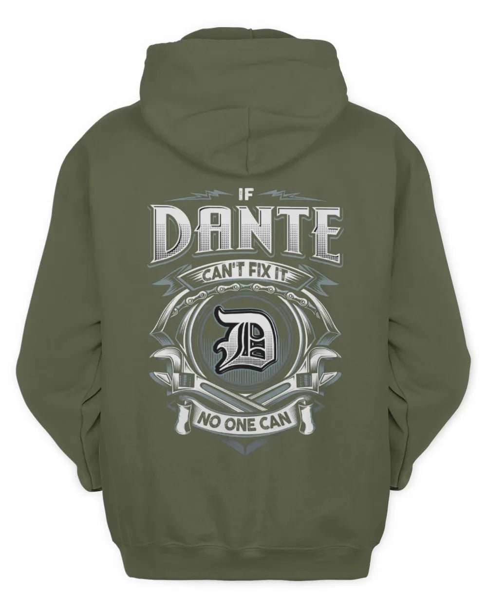 DANTE AP81-K4-626 - Personalized Ahmed Quote Apparel “If Ahmed Can't Fix It, No One Can” - Unisex Hoodie - Military Green