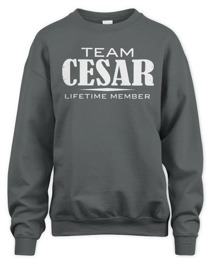 CESAR BL62-K4-128 - Personalized “Team NAME Lifetime Member” - Unisex Sweatshirt - Charcoal
