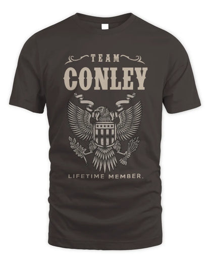 CONLEY TP06-K82 – Personalized Classic Style Apparel “Team NAME Lifetime Member” - Unisex Standard T-Shirt - Dark Chocolate