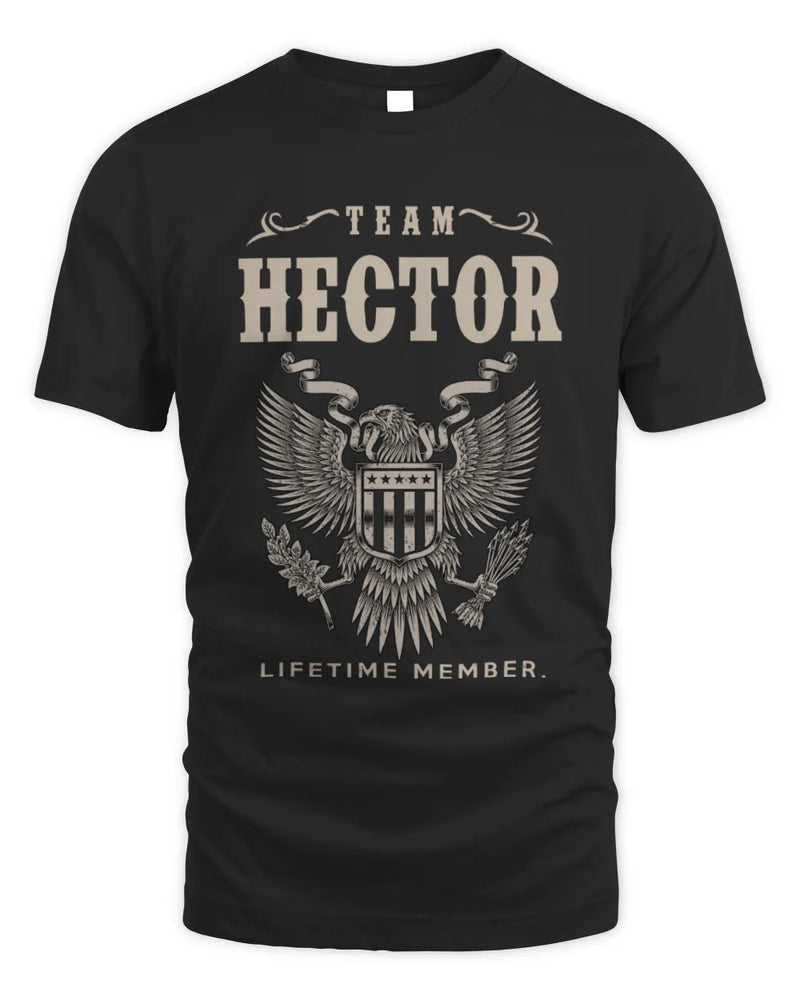 HECTOR TP06-K82 – Personalized Classic Style Apparel “Team NAME Lifetime Member” - Unisex Standard T-Shirt - Black
