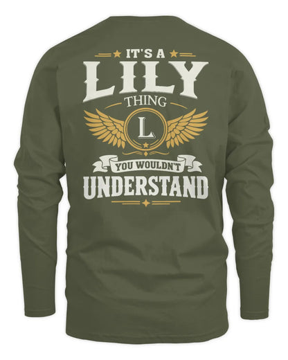 LILY KT06-M008 It’s a [NAME] Thing – You Wouldn’t Understand | Personalized Vintage T-Shirt - Men's Long Sleeved T-Shirt - Military Green