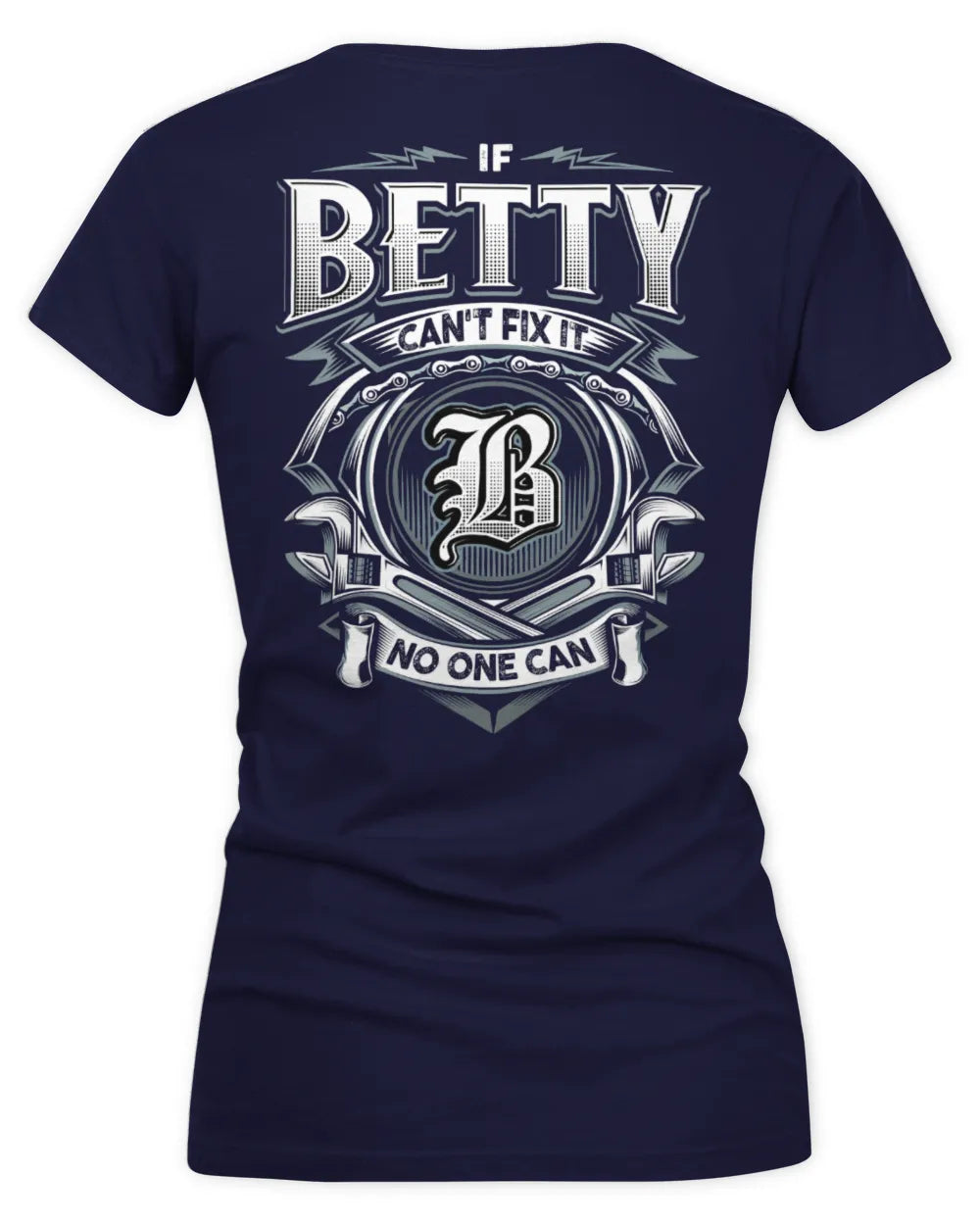 BETTY AP81-K4-626 - Personalized Ahmed Quote Apparel “If Ahmed Can't Fix It, No One Can” - Women's V-Neck T-Shirt - Navy