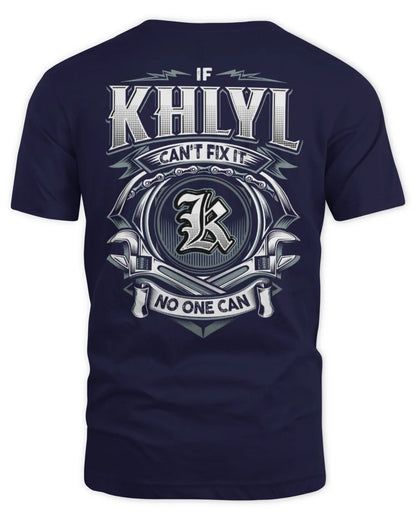 KHLYL AP81-K4-626 - Personalized Ahmed Quote Apparel “If Ahmed Can't Fix It, No One Can” - Unisex Standard T-Shirt - Navy