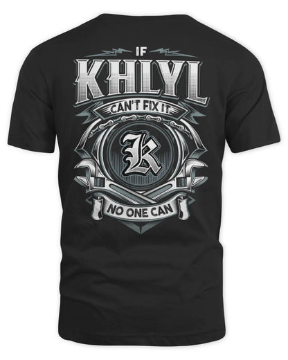 KHLYL AP81-K4-626 - Personalized Ahmed Quote Apparel “If Ahmed Can't Fix It, No One Can” - Unisex Standard T-Shirt - Black