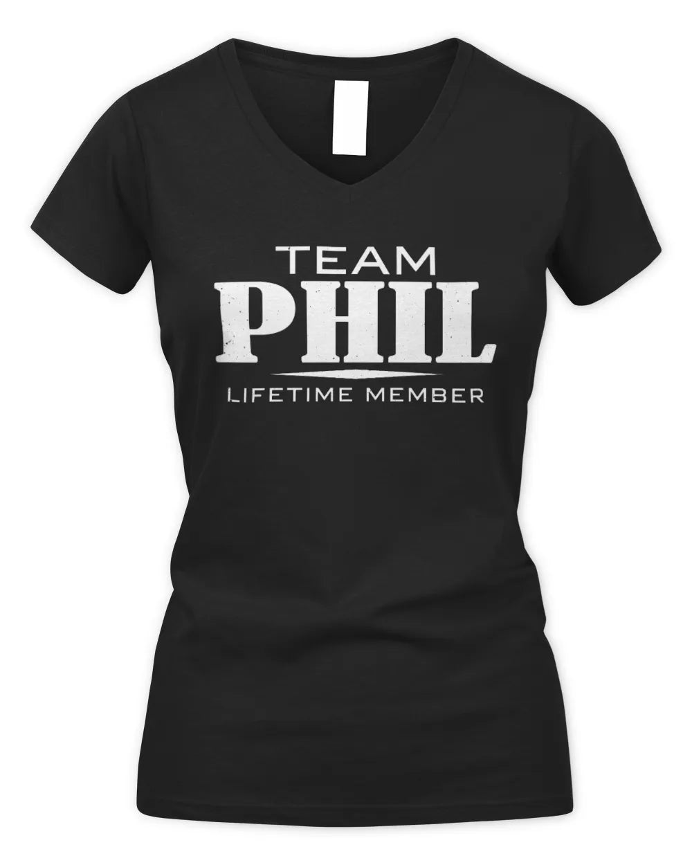 PHIL BL62-K4-128 - Personalized “Team NAME Lifetime Member” - Women's V-Neck T-Shirt - Black