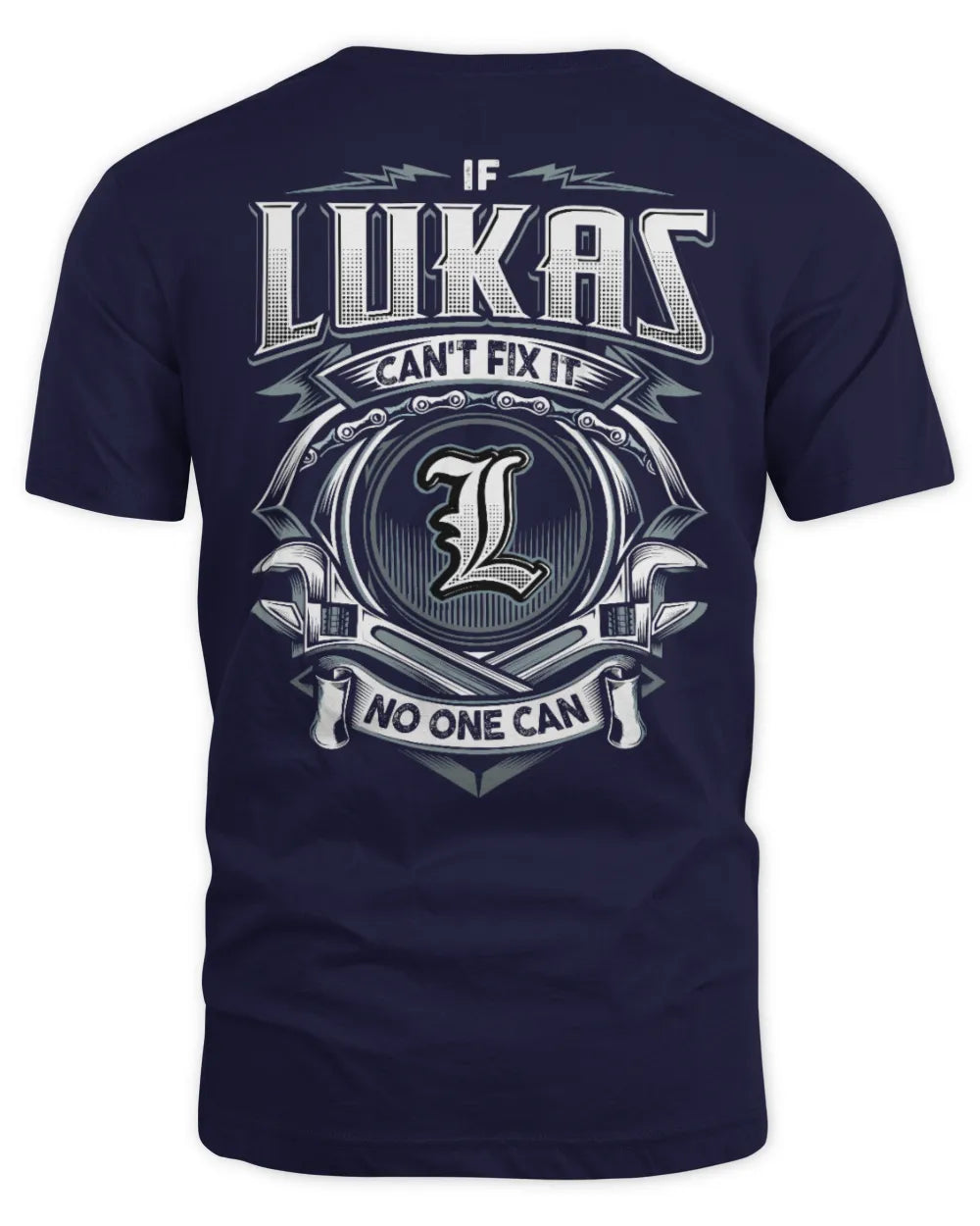 LUKAS AP81-K4-626 - Personalized Ahmed Quote Apparel “If Ahmed Can't Fix It, No One Can” - Unisex Standard T-Shirt - Navy