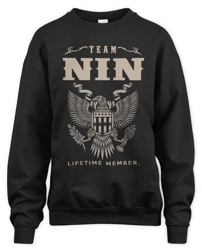 NIN TP06-K82 – Personalized Classic Style Apparel “Team NAME Lifetime Member” - Unisex Sweatshirt - Black