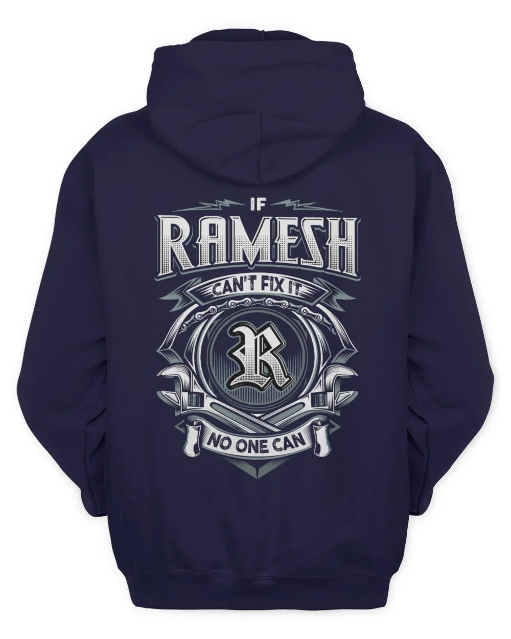 RAMESH AP81-K4-626 - Personalized Ahmed Quote Apparel “If Ahmed Can't Fix It, No One Can” - Unisex Hoodie - Navy