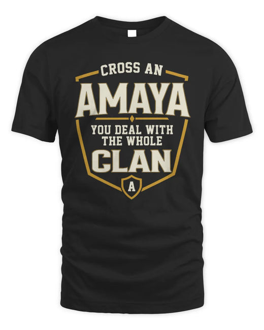 AMAYA NT1-K008 Cross A/An NAME, You Deal With the Whole Clan | Personalized Vintage T-Shirt