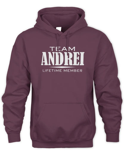 ANDREI BL62-K4-128 - Personalized “Team NAME Lifetime Member” - Unisex Hoodie - Maroon