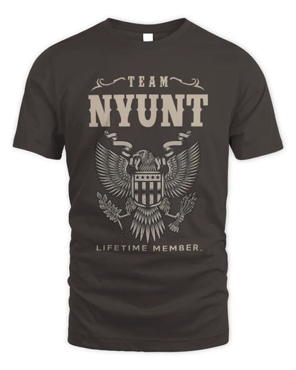NYUNT TP06-K82 – Personalized Classic Style Apparel “Team NAME Lifetime Member” - Unisex Standard T-Shirt - Dark Chocolate