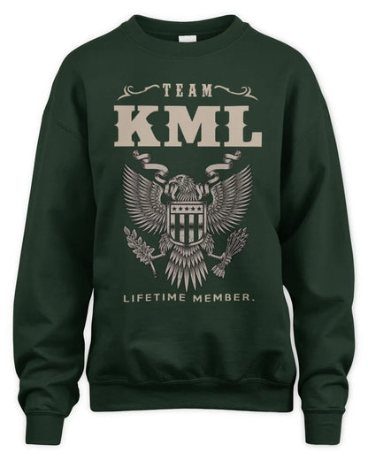 KML TP06-K82 – Personalized Classic Style Apparel “Team NAME Lifetime Member” - Unisex Sweatshirt - Forest Green