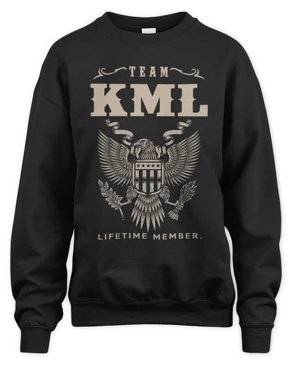 KML TP06-K82 – Personalized Classic Style Apparel “Team NAME Lifetime Member” - Unisex Sweatshirt - Black