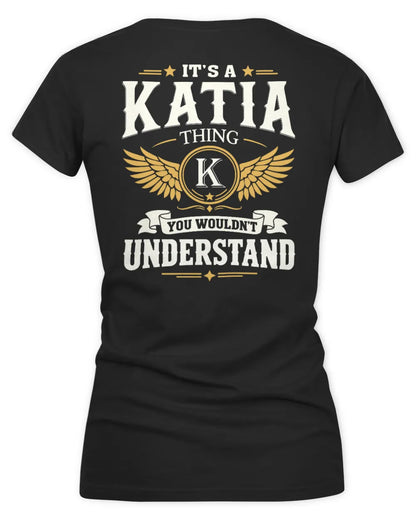 KATIA KT06-M008 It’s a [NAME] Thing – You Wouldn’t Understand | Personalized Vintage T-Shirt - Women's V-Neck T-Shirt - Black