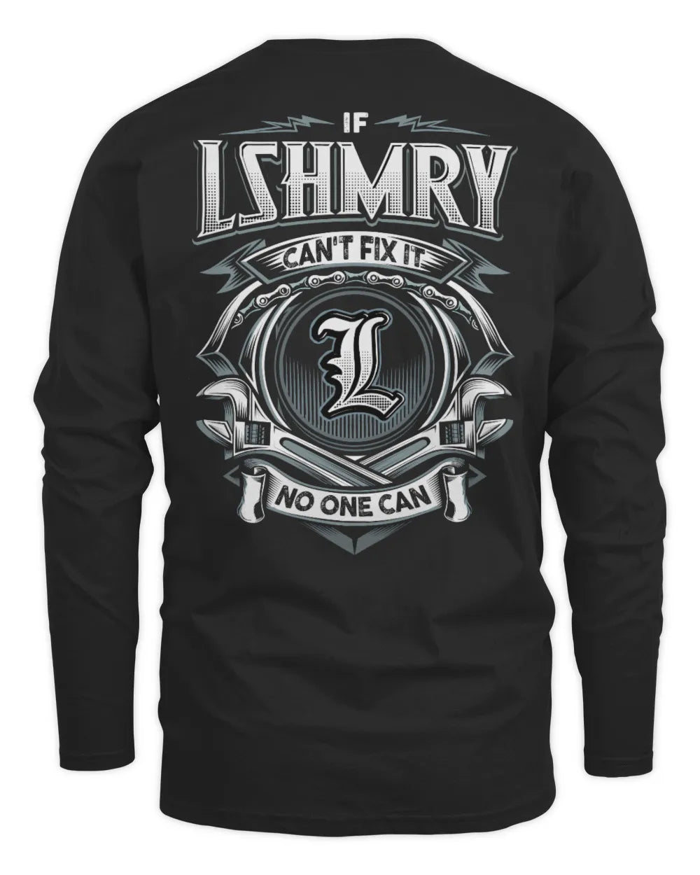 LSHMRY AP81-K4-626 - Personalized Ahmed Quote Apparel “If Ahmed Can't Fix It, No One Can” - Men's Long Sleeved T-Shirt - Black