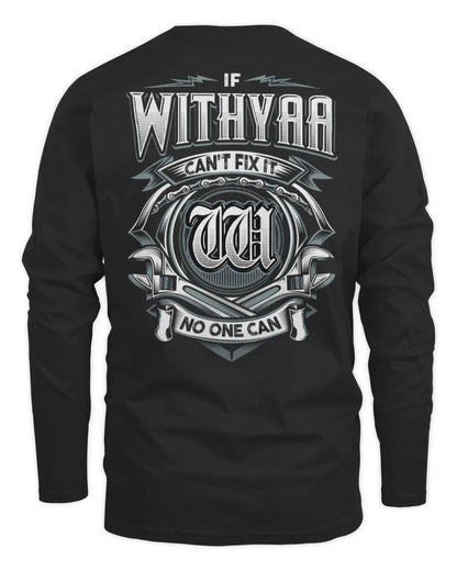WITHYAA AP81-K4-626 - Personalized Ahmed Quote Apparel “If Ahmed Can't Fix It, No One Can” - Men's Long Sleeved T-Shirt - Black