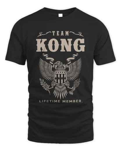KONG TP06-K82 – Personalized Classic Style Apparel “Team NAME Lifetime Member” - Unisex Standard T-Shirt - Black