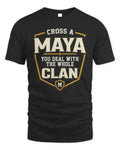MAYA NT1-K008 Cross A/An NAME, You Deal With the Whole Clan | Personalized Vintage T-Shirt - Unisex Standard T-Shirt - Black