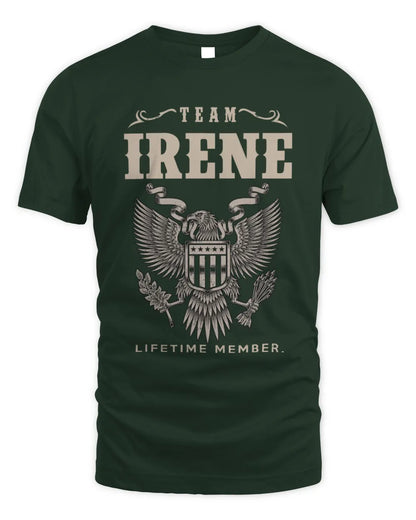 IRENE TP06-K82 – Personalized Classic Style Apparel “Team NAME Lifetime Member” - Unisex Standard T-Shirt - Forest Green
