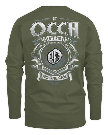 OCCH AP81-K4-626 - Personalized Ahmed Quote Apparel “If Ahmed Can't Fix It, No One Can” - Men's Long Sleeved T-Shirt - Military Green