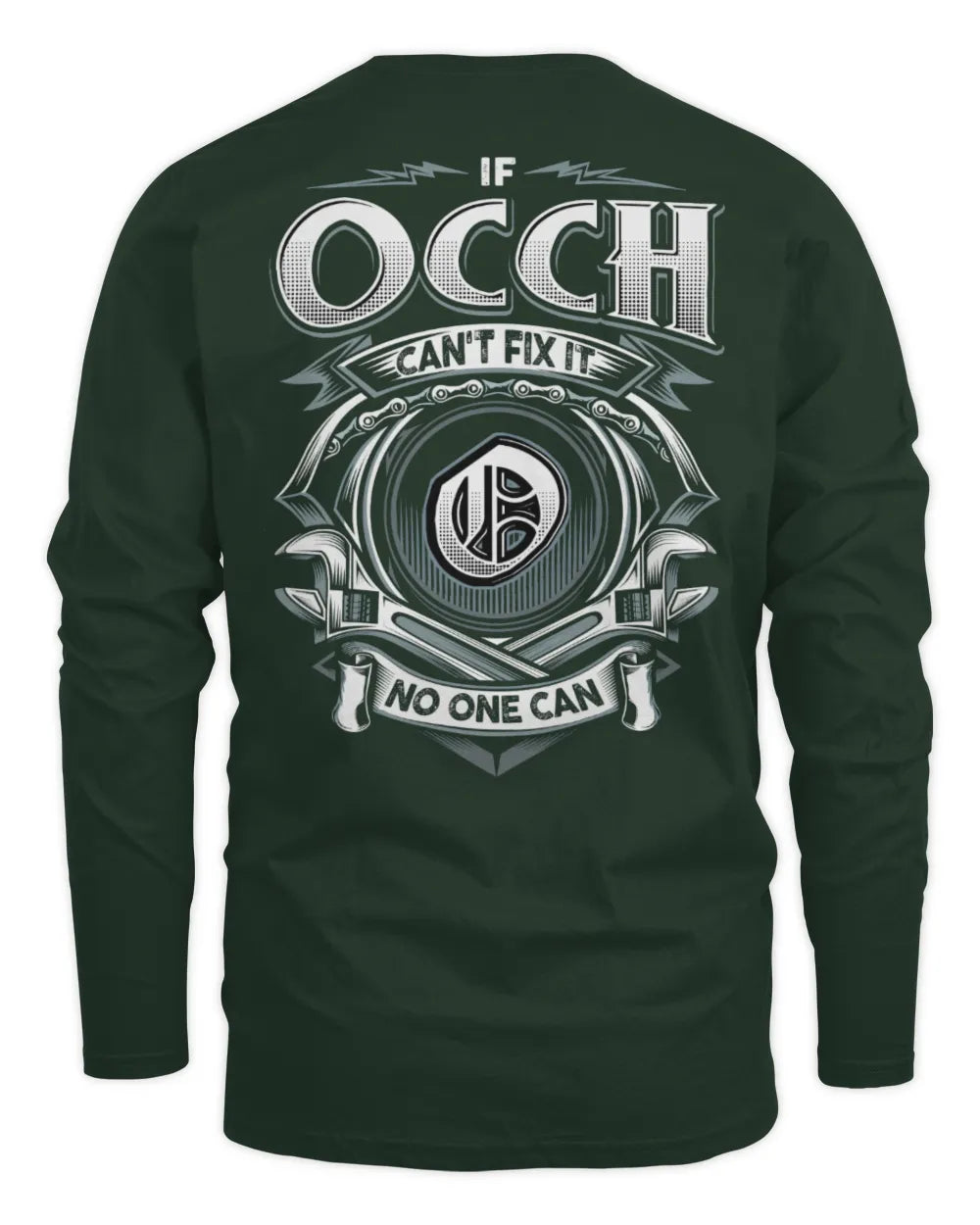 OCCH AP81-K4-626 - Personalized Ahmed Quote Apparel “If Ahmed Can't Fix It, No One Can” - Men's Long Sleeved T-Shirt - Forest Green