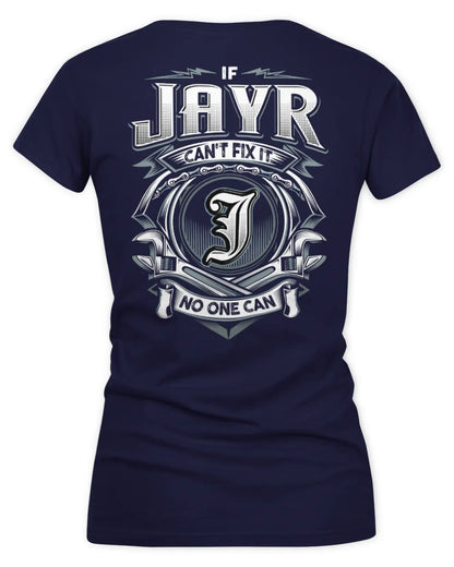 JAYR AP81-K4-626 - Personalized Ahmed Quote Apparel “If Ahmed Can't Fix It, No One Can” - Women's V-Neck T-Shirt - Navy