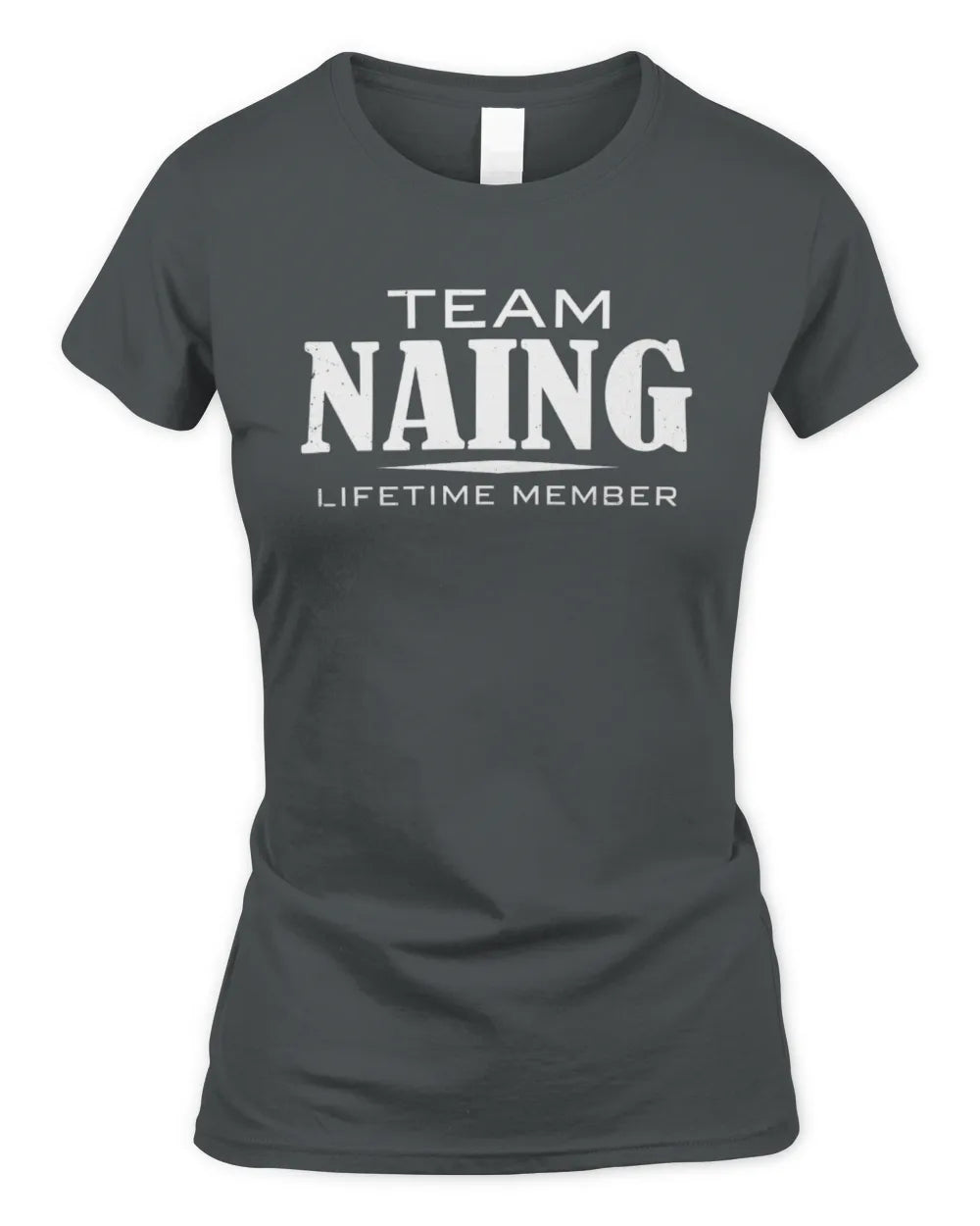 NAING BL62-K4-128 - Personalized “Team NAME Lifetime Member” - Women's Standard T-Shirt - Charcoal