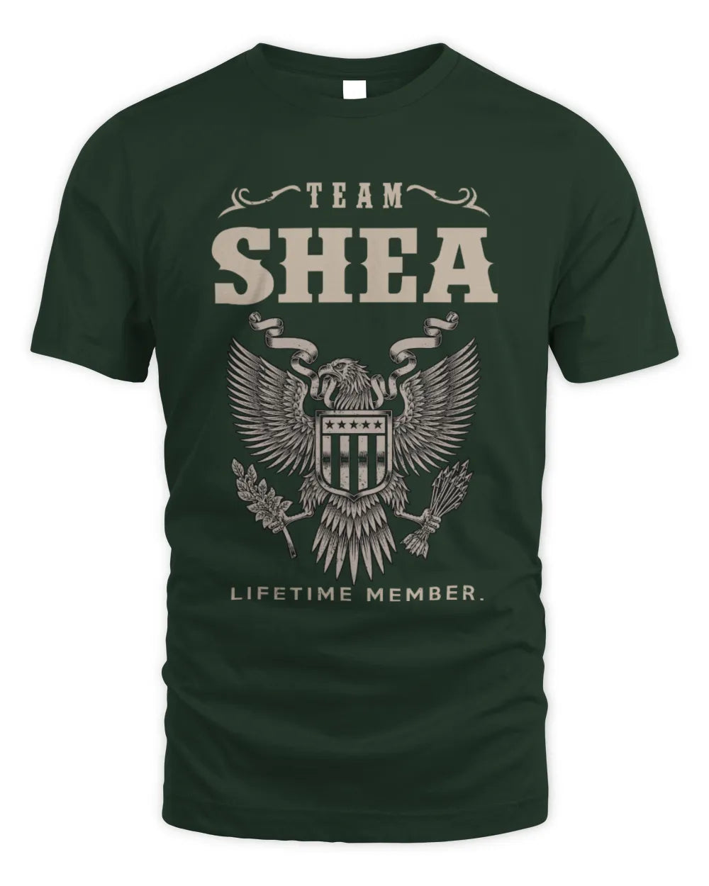 SHEA TP06-K82 – Personalized Classic Style Apparel “Team NAME Lifetime Member” - Unisex Standard T-Shirt - Forest Green