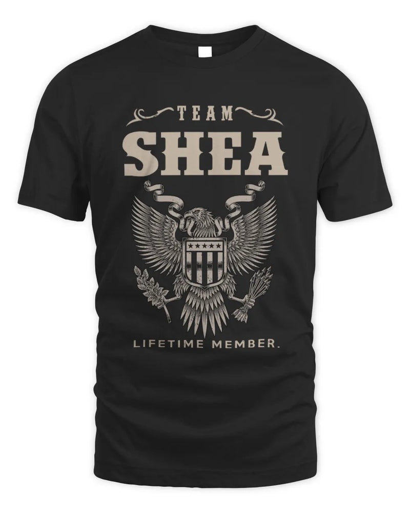 SHEA TP06-K82 – Personalized Classic Style Apparel “Team NAME Lifetime Member” - Unisex Standard T-Shirt - Black