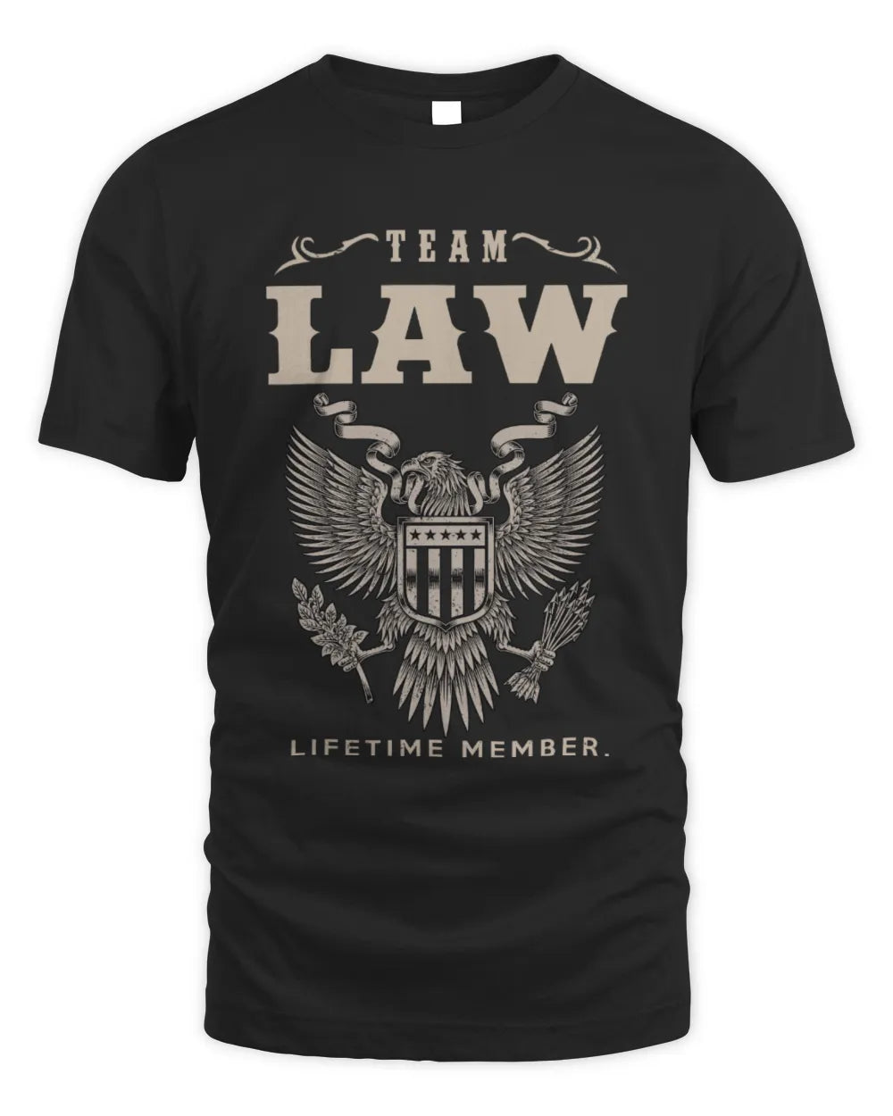 LAW TP06-K82 – Personalized Classic Style Apparel “Team NAME Lifetime Member” - Unisex Standard T-Shirt - Black