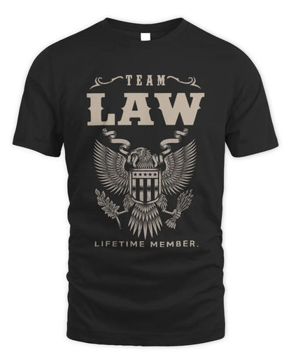 LAW TP06-K82 – Personalized Classic Style Apparel “Team NAME Lifetime Member” - Unisex Standard T-Shirt - Black