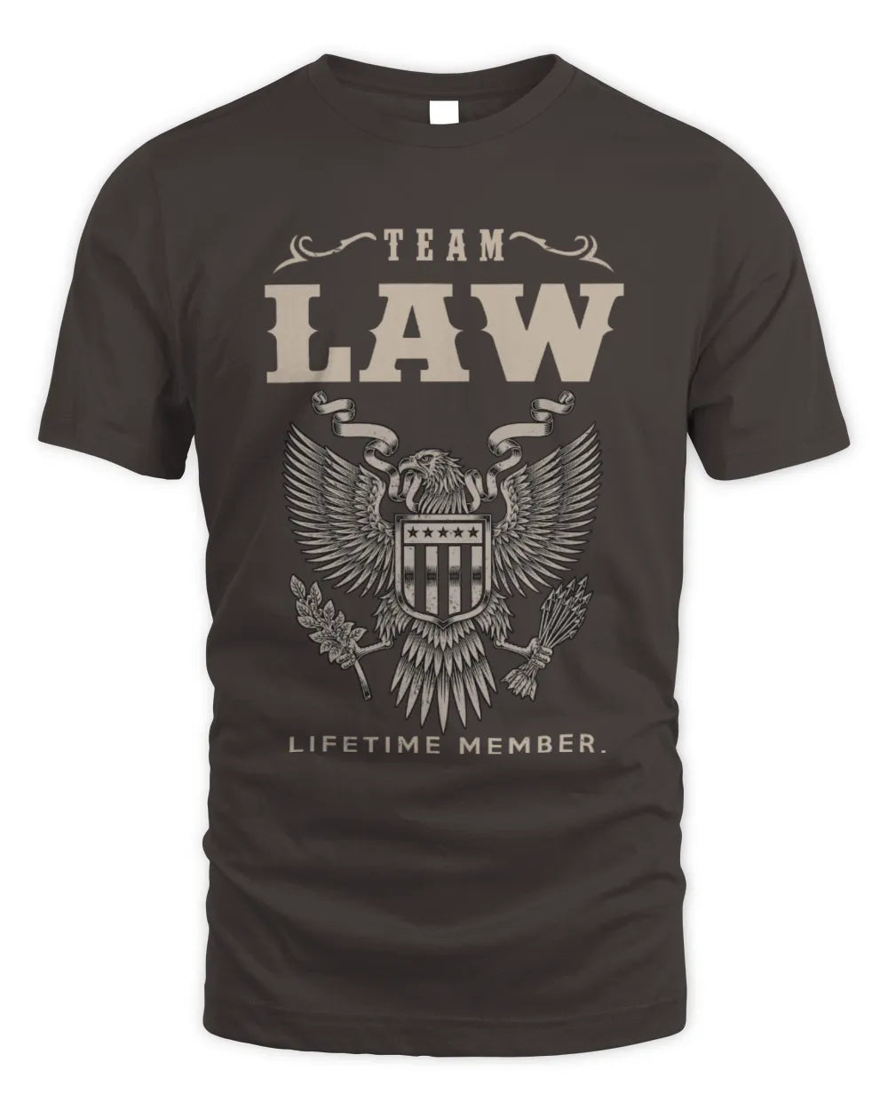 LAW TP06-K82 – Personalized Classic Style Apparel “Team NAME Lifetime Member” - Unisex Standard T-Shirt - Dark Chocolate