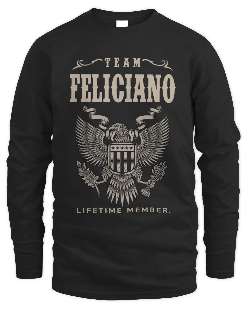 FELICIANO TP06-K82 – Personalized Classic Style Apparel “Team NAME Lifetime Member” - Men's Long Sleeved T-Shirt - Black