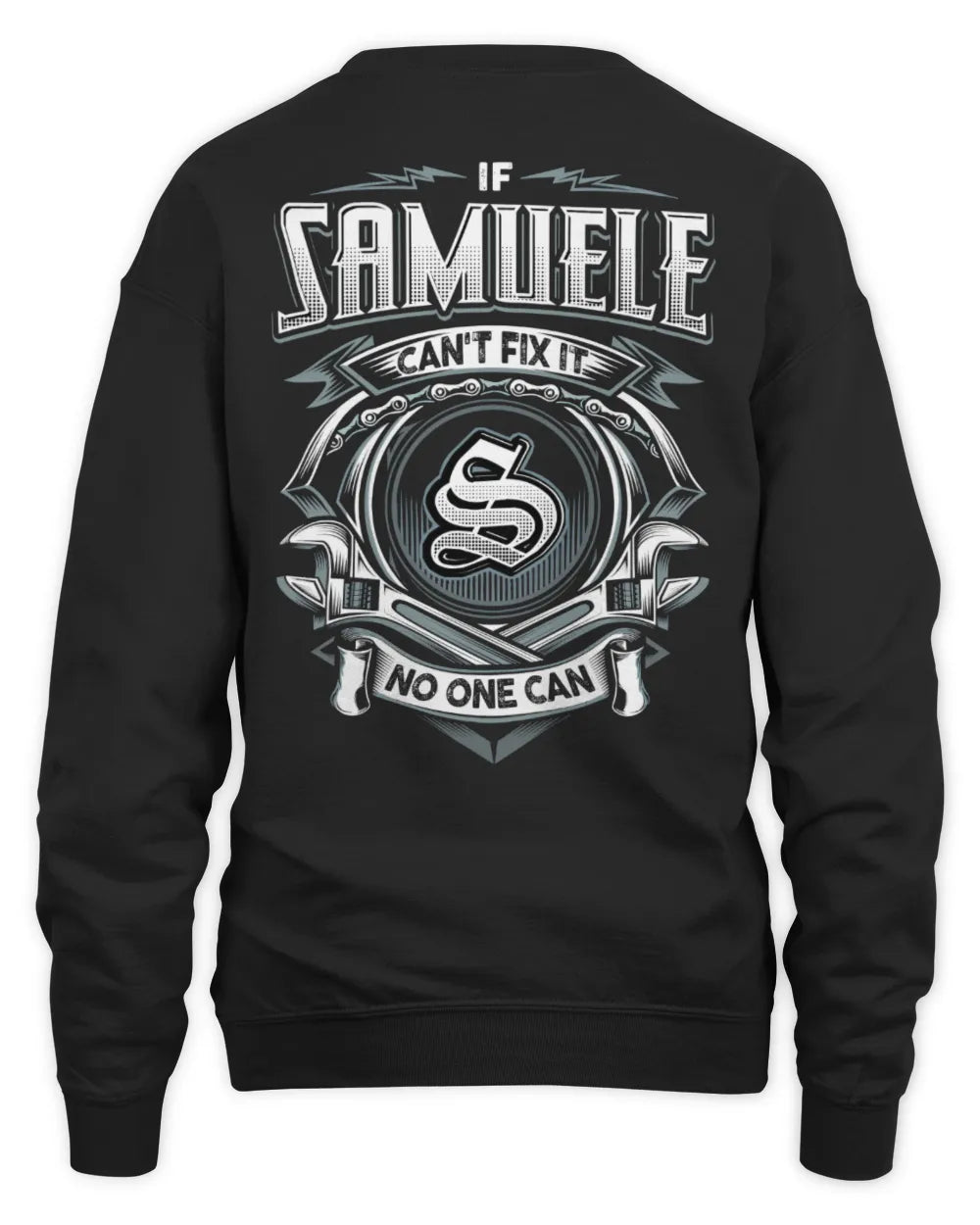 SAMUELE AP81-K4-626 - Personalized Ahmed Quote Apparel “If Ahmed Can't Fix It, No One Can” - Unisex Sweatshirt - Black