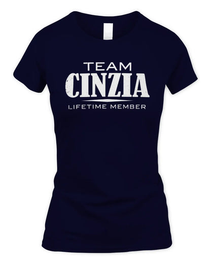 CINZIA BL62-K4-128 - Personalized “Team NAME Lifetime Member” - Women's Standard T-Shirt - Navy