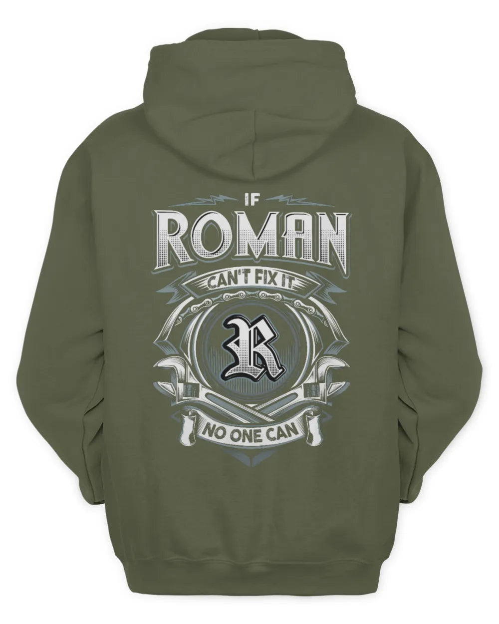 ROMAN AP81-K4-626 - Personalized Ahmed Quote Apparel “If Ahmed Can't Fix It, No One Can” - Unisex Hoodie - Military Green