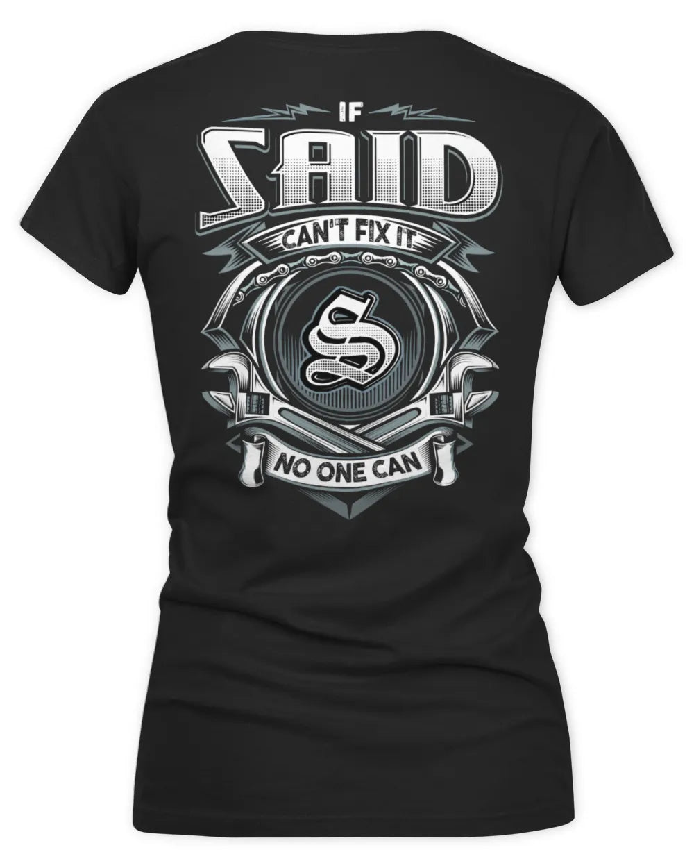 SAID AP81-K4-626 - Personalized Ahmed Quote Apparel “If Ahmed Can't Fix It, No One Can” - Women's V-Neck T-Shirt - Black