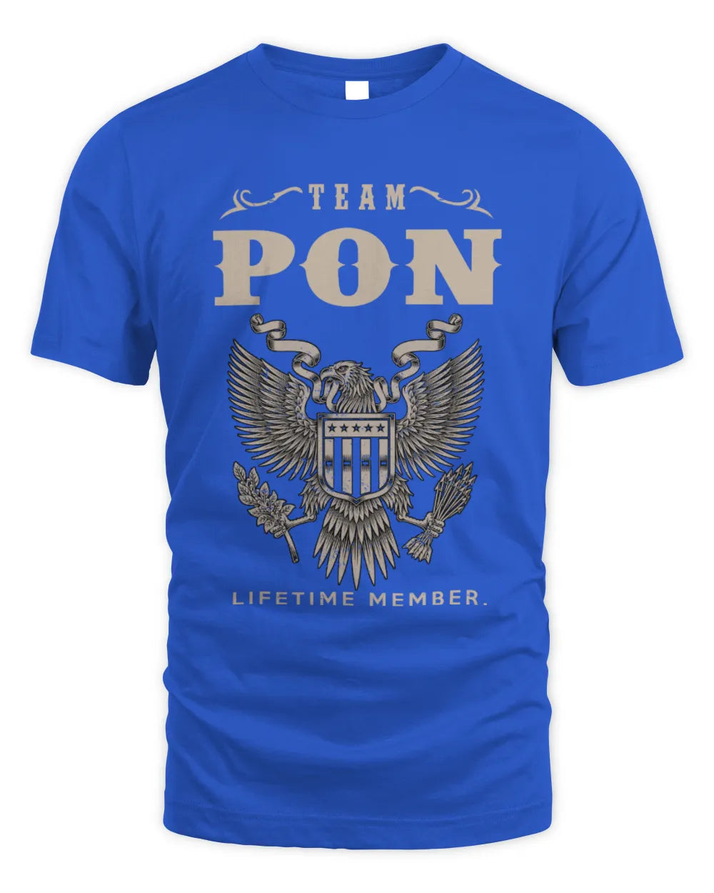 PON TP06-K82 – Personalized Classic Style Apparel “Team NAME Lifetime Member” - Unisex Standard T-Shirt - Royal
