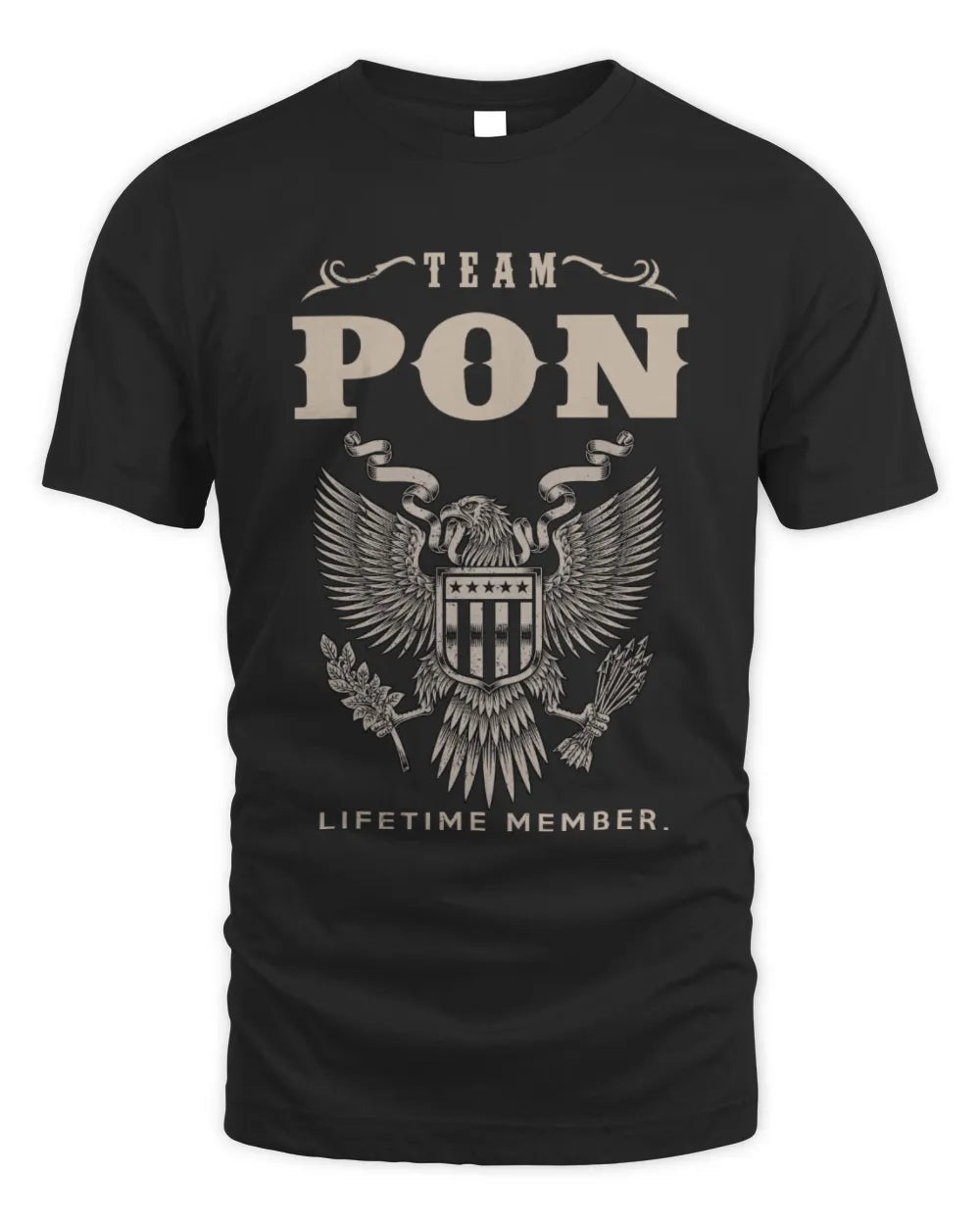 PON TP06-K82 – Personalized Classic Style Apparel “Team NAME Lifetime Member” - Unisex Standard T-Shirt - Black