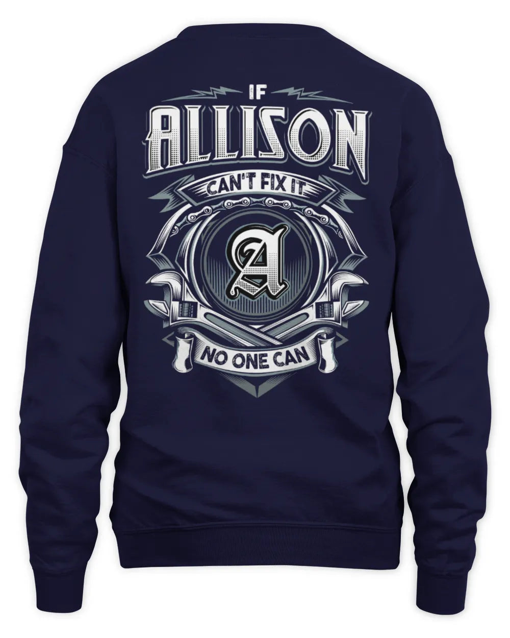ALLISON AP81-K4-626 - Personalized Ahmed Quote Apparel “If Ahmed Can't Fix It, No One Can” - Unisex Sweatshirt - Navy